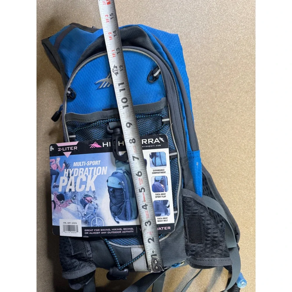 High Sierra 2 Liter‎ Hydration Pack Backpack Blue Sport Hiking Biking Camping